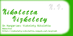 nikoletta vizkelety business card